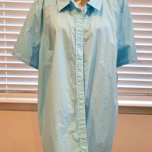 Woman Within Short Sleeve Cotton Blouse NWOT